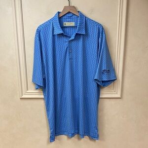 Donald Ross Golf Polo Fishbone Print XL